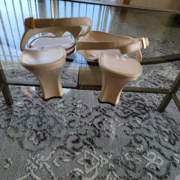 Ann Marino Ivory Sling Back Block Heel Women's Shoe Size 8 M - Picture 3 of 8